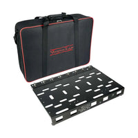 Angled to the left view of Voodoo Lab Dingbat PX Pedalboard with Bag on white background