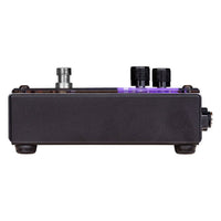 Side view of Voodoo Lab GIGGITY Overdrive + Preamp Pedal on white background