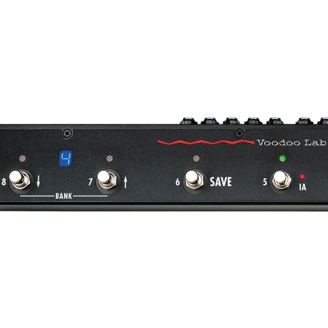 Close up view of top of Voodoo Lab PX-8 PLUS on white background