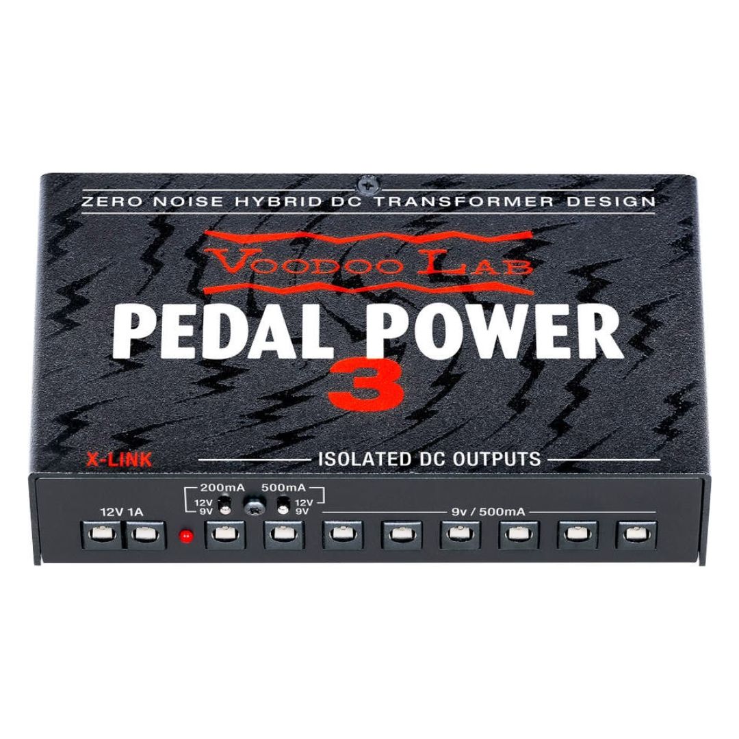 Angled top view of Voodoo Lab Pedal Power 3 on white background