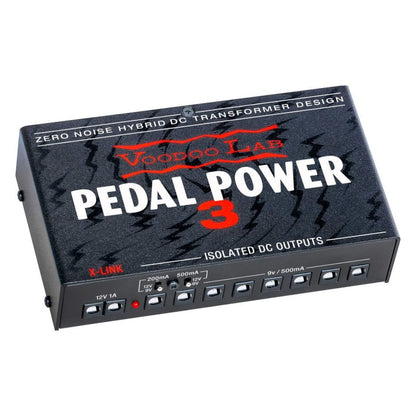 Angled view of Voodoo Lab Pedal Power 3 on white background