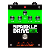 Top view of Voodoo Lab Sparkle Drive MOD Pedal on white background