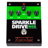 Angled top view of Voodoo Lab Sparkle Drive MOD Pedal on white background