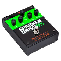 Angled to the left view of Voodoo Lab Sparkle Drive MOD Pedal on white background