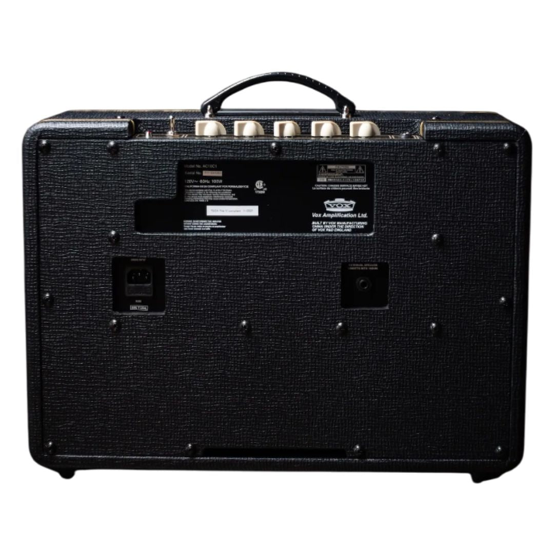 Rear view of Vox AC10 Custom Guitar Amplifier Standard on white background
