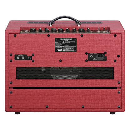 Rear view of Vox AC15 Custom Tube Guitar Amplifier Classic Vintage Red on white background