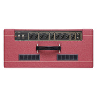 Top view of Vox AC15 Custom Tube Guitar Amplifier Classic Vintage Red on white background