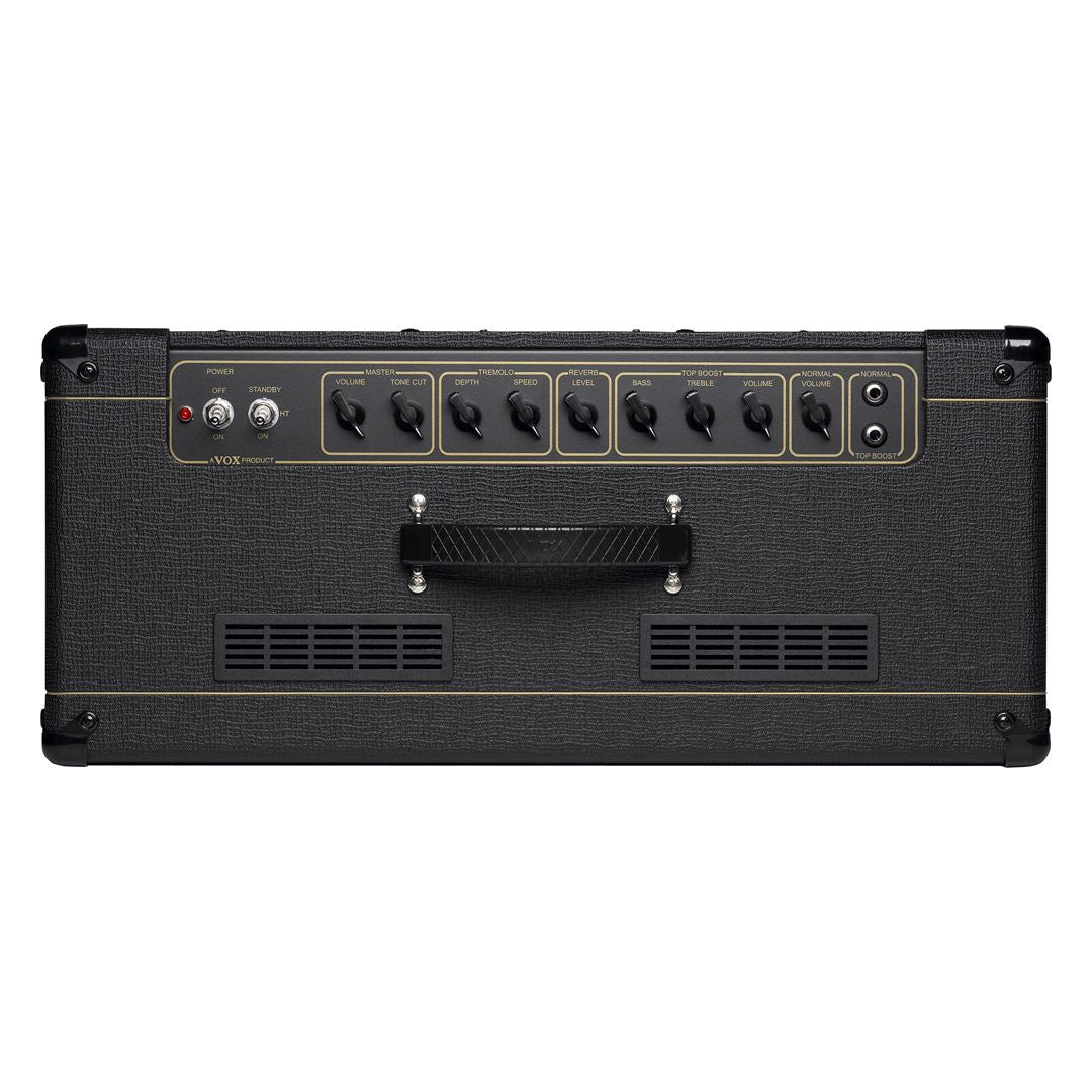 Top view of Vox AC15 Custom Tube Guitar Amplifier Standard on white background