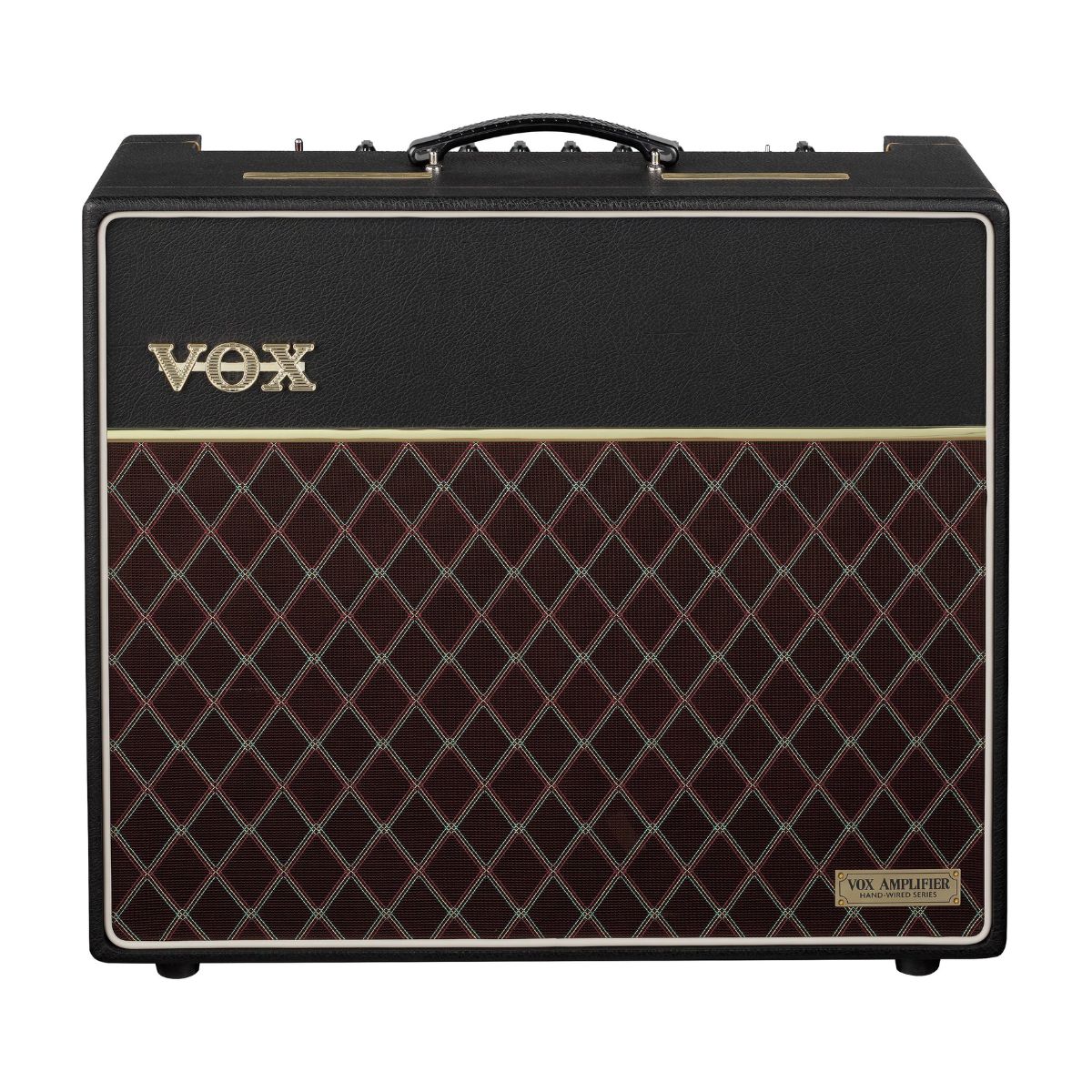 Front view of Vox AC15 Hand-Wired Greenback Guitar Amplifier on white background