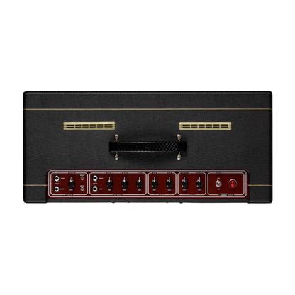 Top control panel view of Vox AC15 Hand-Wired Greenback Guitar Amplifier on white background