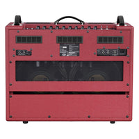 Rear view of Vox AC30 Custom Valve Guitar Amplifier Classic Vintage Red on white background