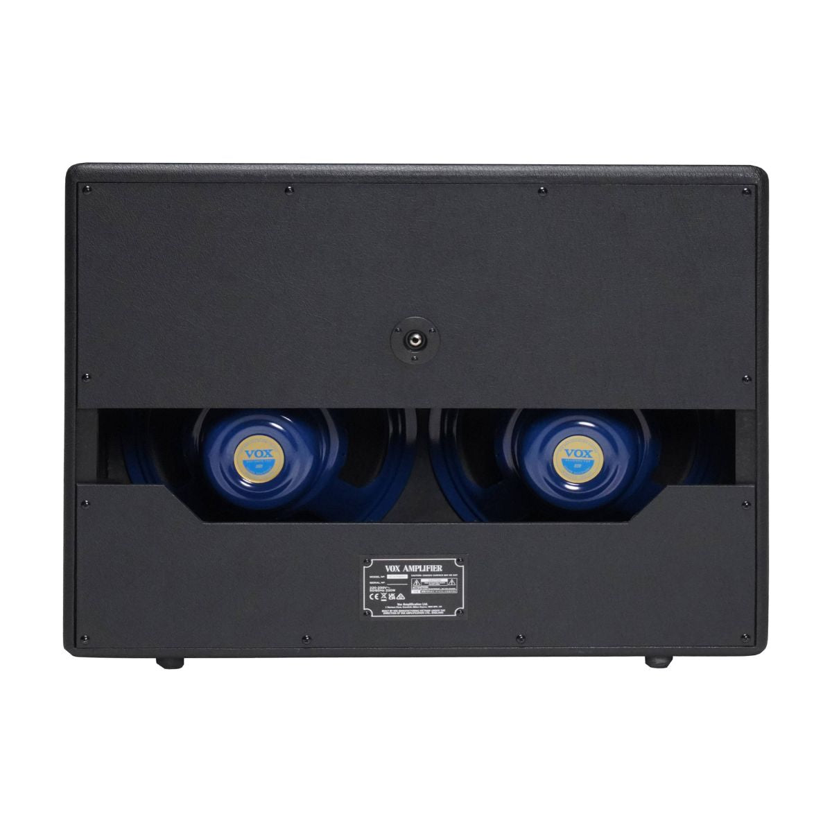 Rear view of Vox AC Hand-Wired 2x12" Cabinet on white background