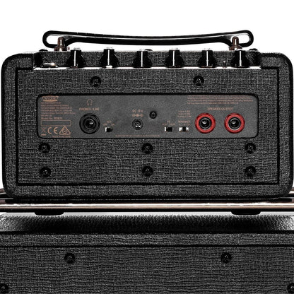 Close up rear view of Vox Mini Superbeetle Guitar Amplifier Stack on white background