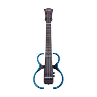 Front view of Vox VFU-1 Ukulele Flame Maple Blue on white background