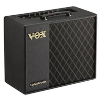 Angled front view of Vox VT40X Modeling Electric Guitar Amplifier on white background