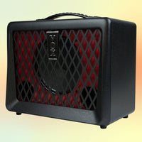 Angled front view of Vox VX50BA Bass Combo Amplifier on yellow orange gradient background