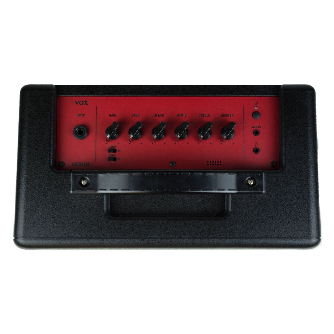 Top view of Vox VX50BA Bass Combo Amplifier on white background