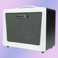 Angled view of Vox VX50KB Keyboard Amplifier on purple background