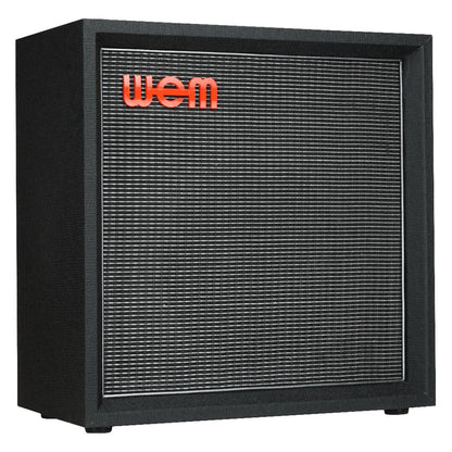 Angled front view of WEM Silver Starfinder 112 Speaker Cabinet on white background