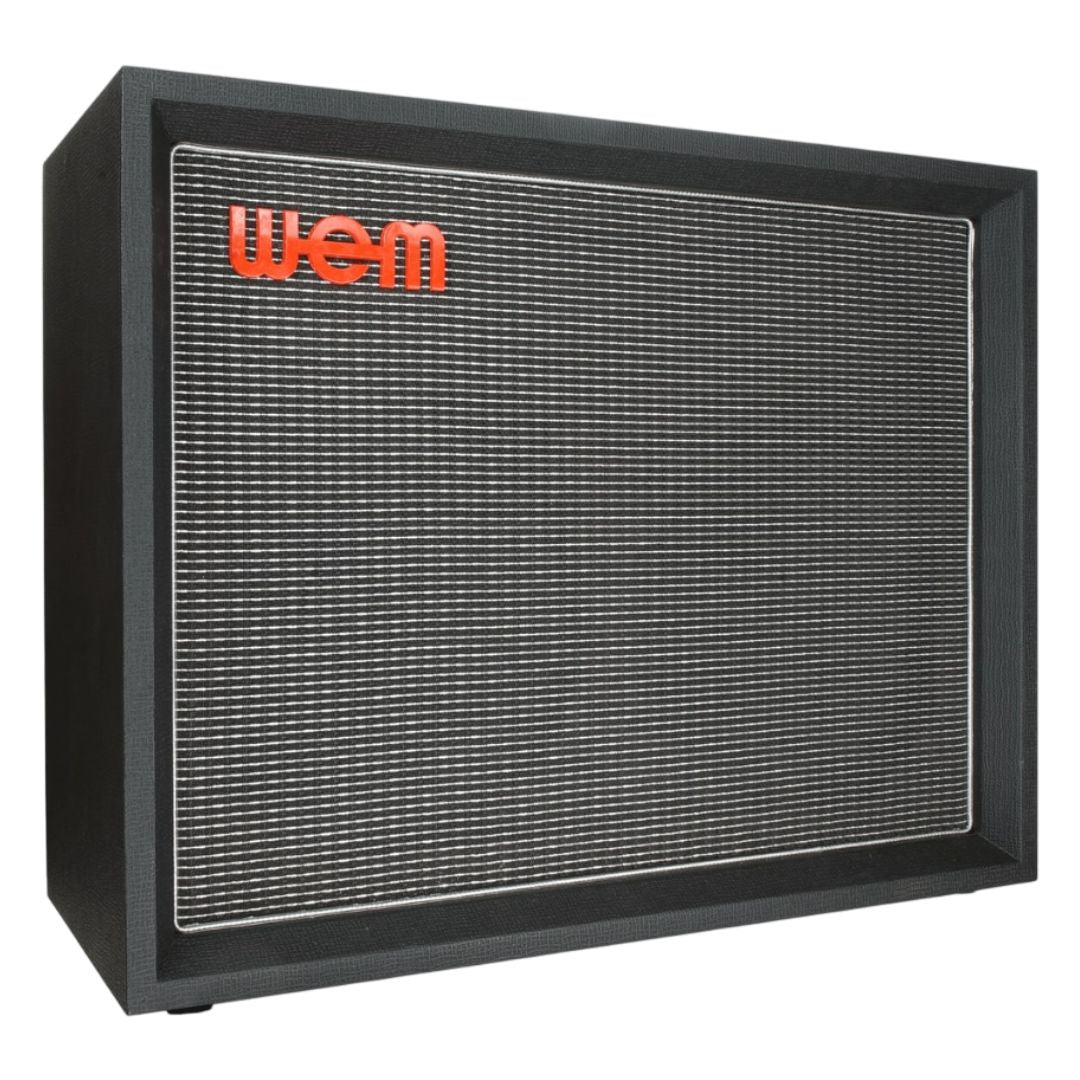 Angled front view of WEM Silver Starfinder 212 Speaker Cabinet Standard on white background