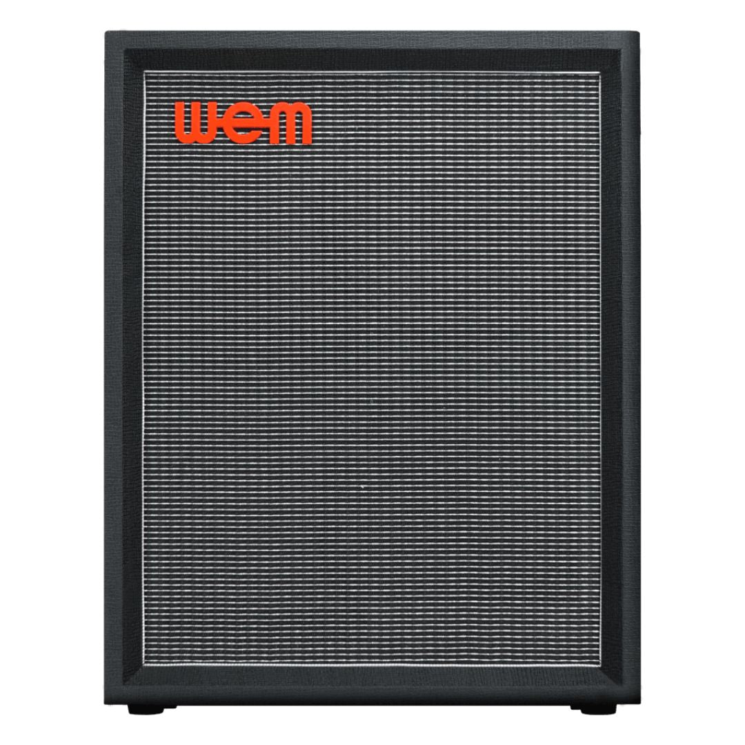 Front view of WEM Silver Starfinder 212 Speaker Cabinet Vertical on white background