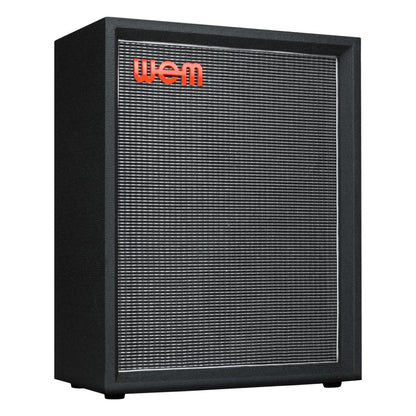 Angled front view of WEM Silver Starfinder 212 Speaker Cabinet Vertical on white background