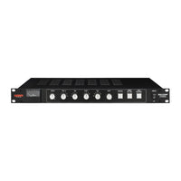 Black audio equipment rack mount on a white background