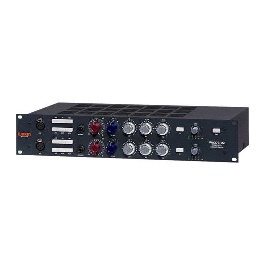 Audio equalizer with control knobs on a white background