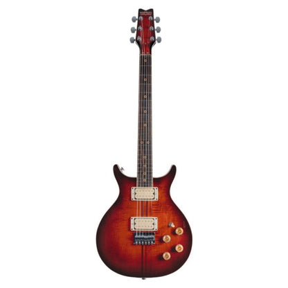 Front view of Washburn American Hawk '78 Electric Guitar (Vintage Sunburst) on white background