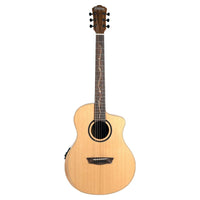 Front view of Washburn BTSC40SCE Bella Tono Suprema Acoustic Electric Guitar on white background