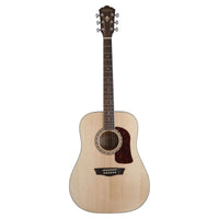 Front view of Washburn D10S Heritage 10 Series Dreadnought Acoustic Guitar on white background