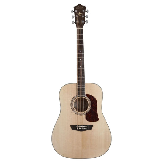 Front view of Washburn D10S Heritage 10 Series Dreadnought Acoustic Guitar on white background