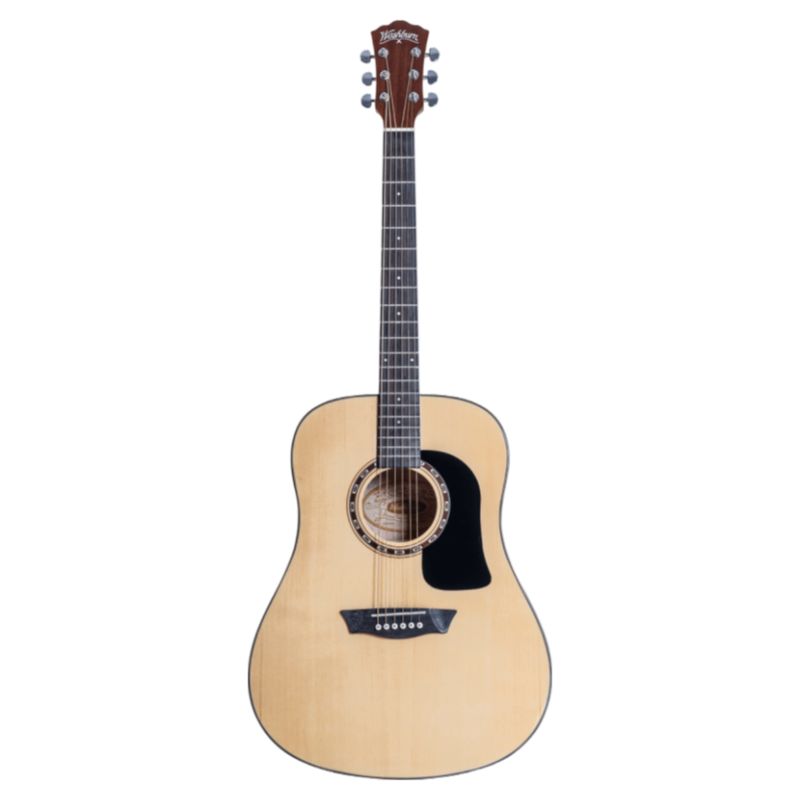 Front view of Washburn D5 Apprentice Series Dreadnought Acoustic Guitar on white background