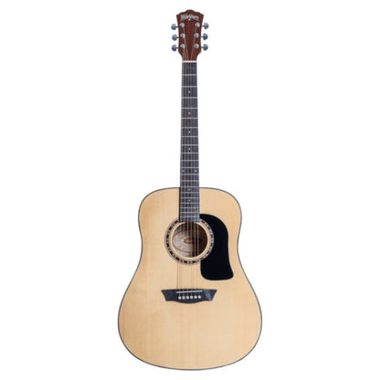 Front view of Washburn D5 Apprentice Series Dreadnought Acoustic Guitar on white background