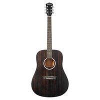 Front view of Washburn Ebony D Acoustic Guitar on white background