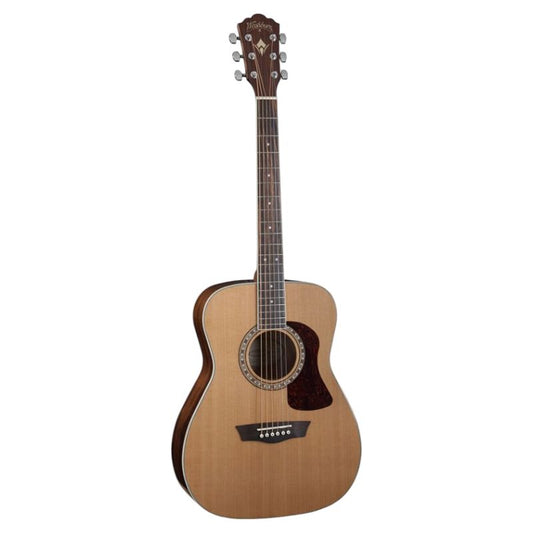 Front view of Washburn F11S Heritage 10 Series Folk Acoustic Guitar on white background