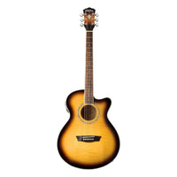 Front view of Washburn Festival Series EA15 Tobacco Burst on white background