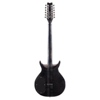 Rear view of Washburn Hawk 12-String Electric Guitar (Trans Black) on white background