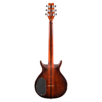 Rear view of Washburn Hawk Electric Guitar Tobacco Sunburst on white background