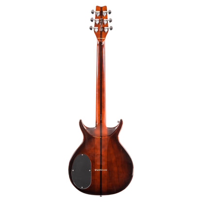 Rear view of Washburn Hawk Electric Guitar Tobacco Sunburst on white background