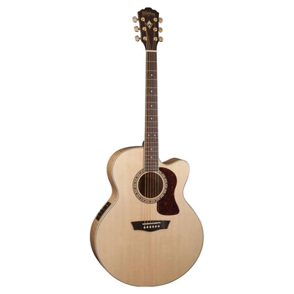 Front view of Washburn J40SCE Heritage 40 Series Acoustic Electric Guitar on white background