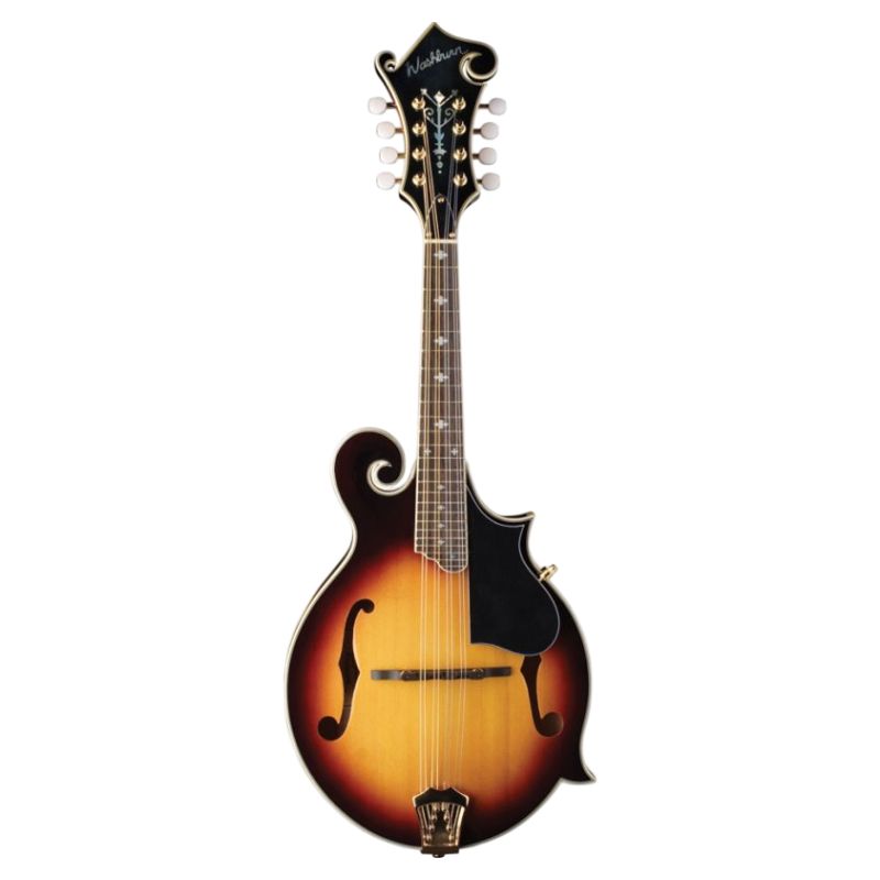 Front view of Washburn M3SW Americana Mandolin (Tobacco Sunburst) on white background