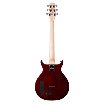 Rear view of Washburn Raven Electric Guitar Tobacco Burst on white background