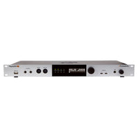 Front view of iConnectivity PlayAUDIO1U Dual USB-C Playback Audio/MIDI Interface on white background