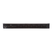 Black electronic device with multiple ports on a white background